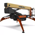 JLG X660SJ compact crawler boom lift lowered.