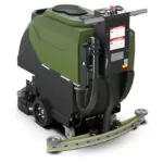 Kodiak K12 walk-behind scrubber operator area with disk deck.