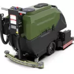 Back angle of Kodiak K25 walk-behind floor scrubber with cylindrical deck.
