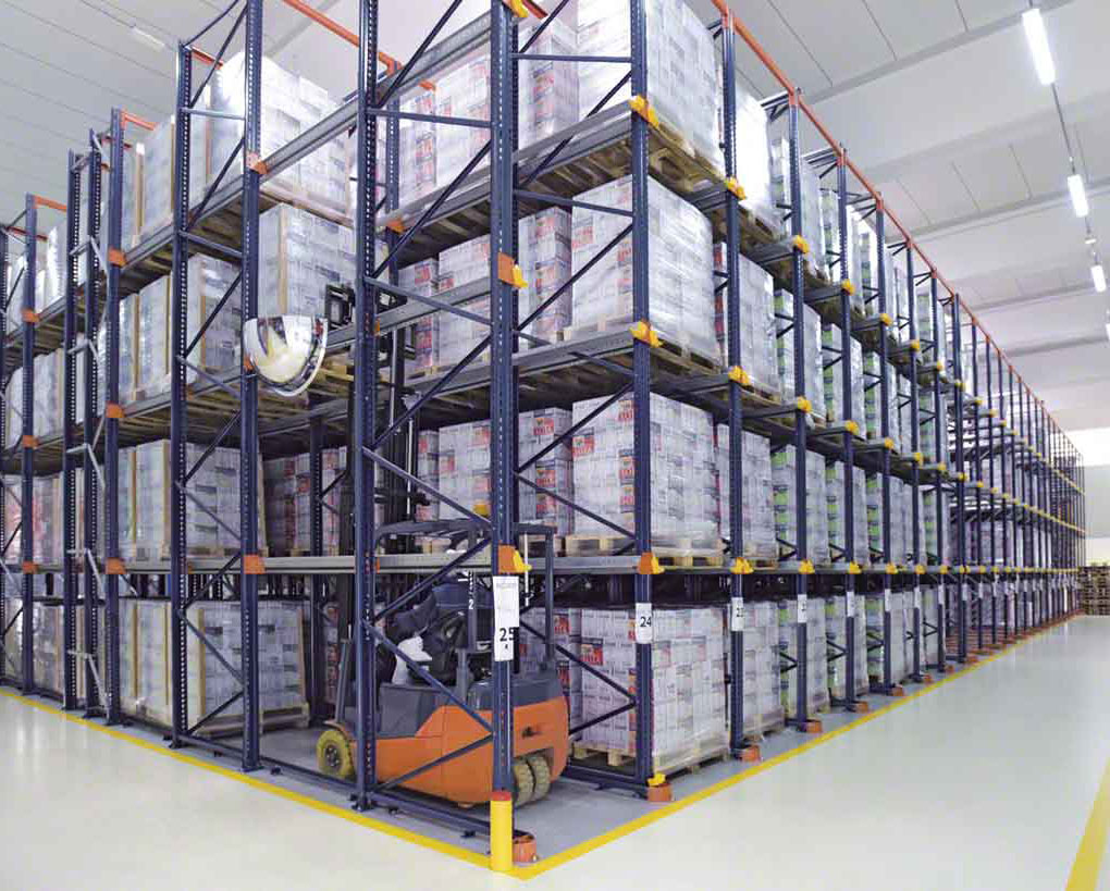 Warehouse drive-in racking systems.