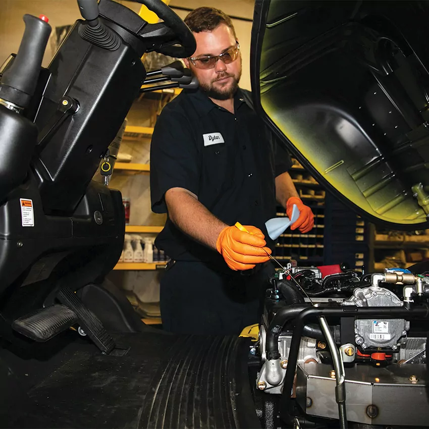 Oil Change Service for Material Handling Equipment.