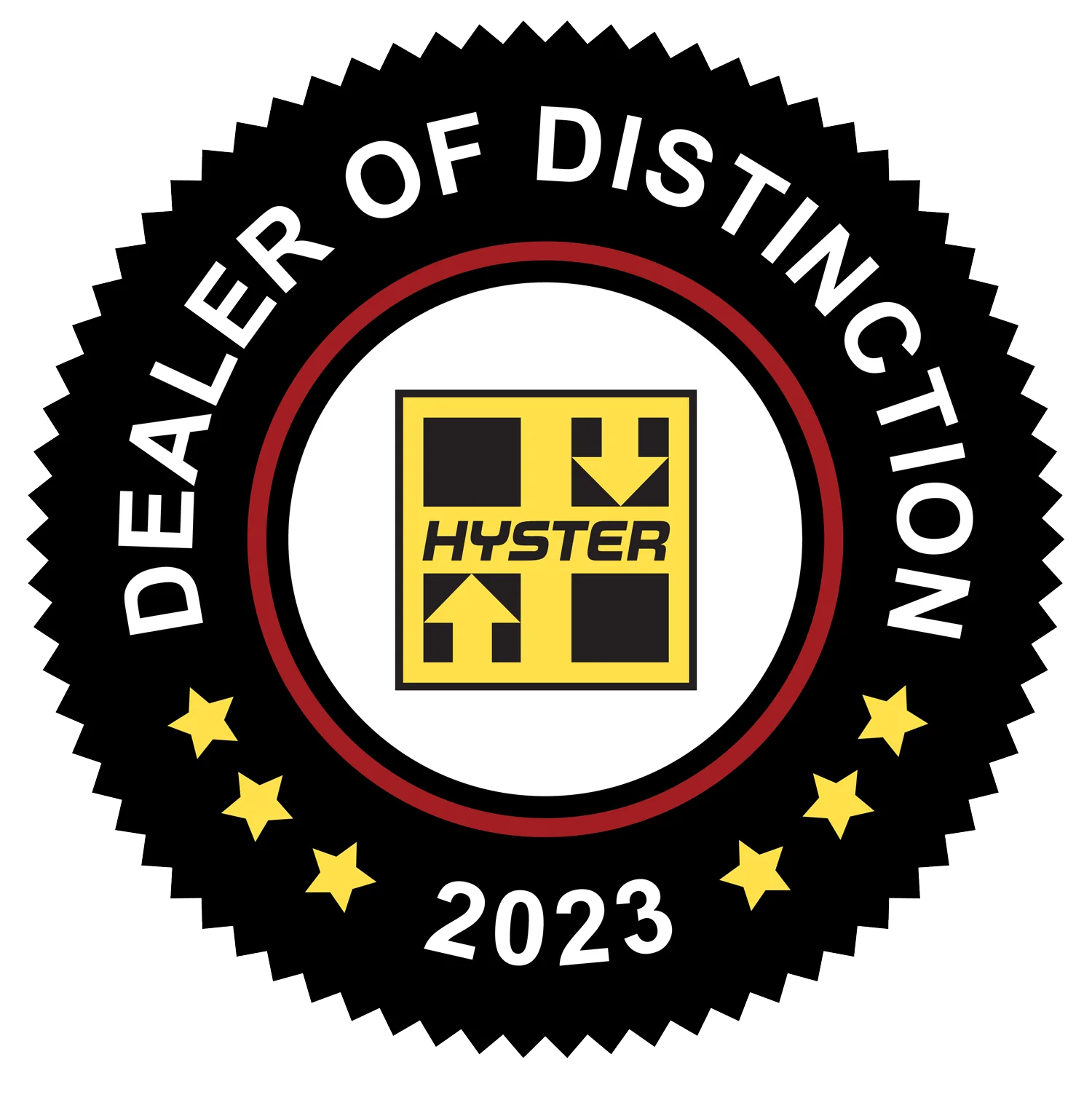 2023 Hyster Dealer of Distinction Award logo.