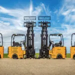 Bendi B30AC and B40AC forklifts lined up.