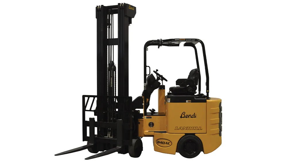 Bendi B40AC narrow aisle electric forklift.