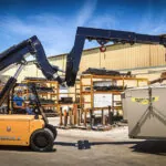 Landoll PT40 Precision Telehandler transporting large item.