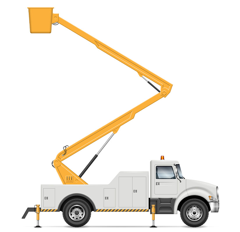 Truck with bucket lift.