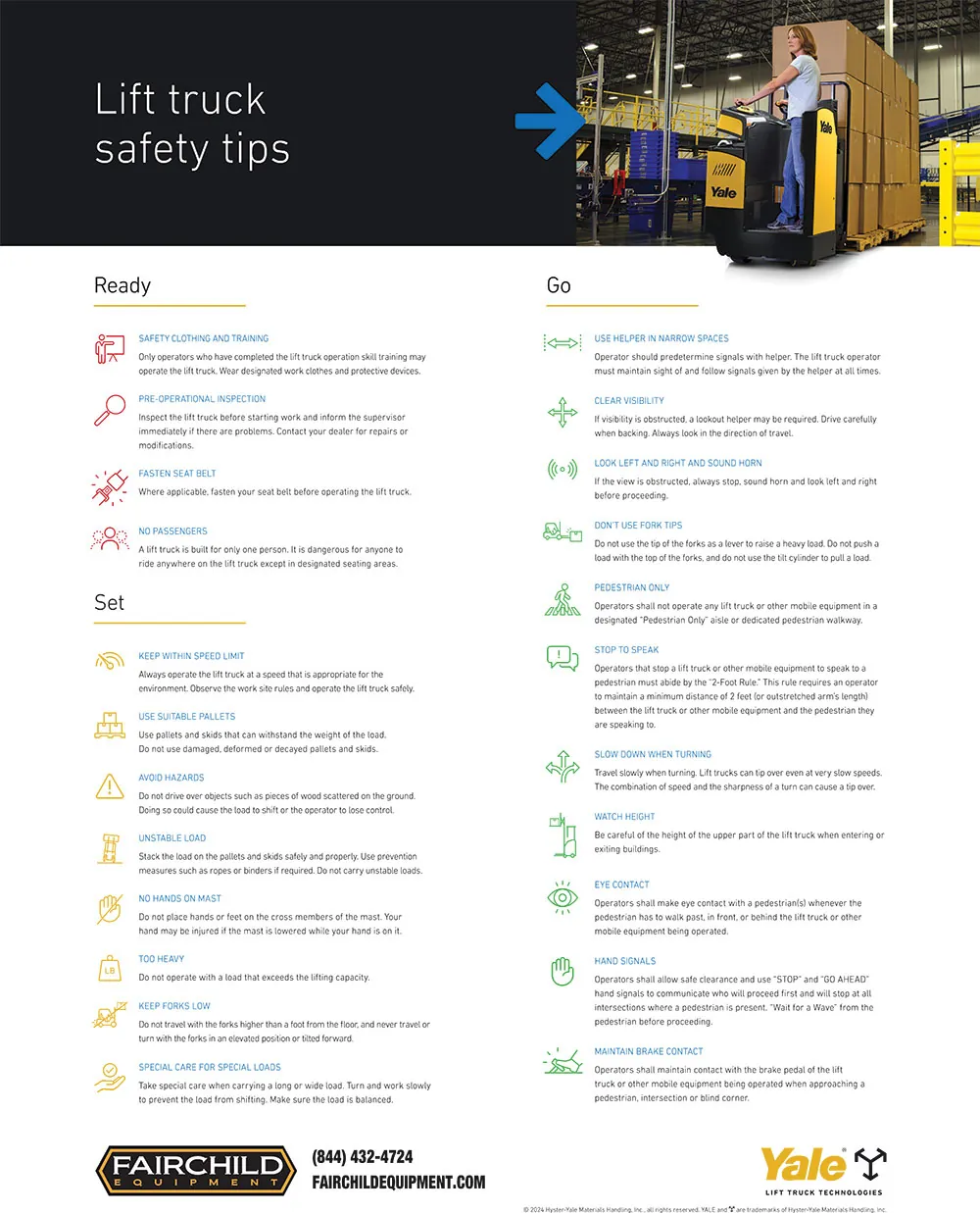 Yale Forklift Safety poster.