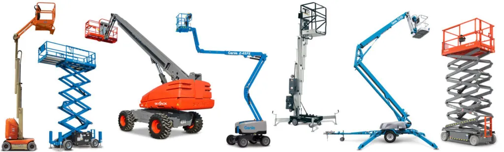 JLG, Genie and Skyjack aerial lifts.