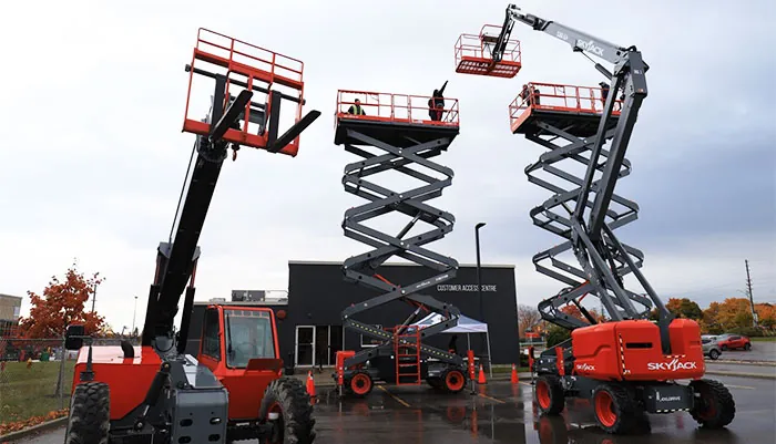 Skyjack Telehandler, Scissor Lifts, and Articulating Boom Lift.