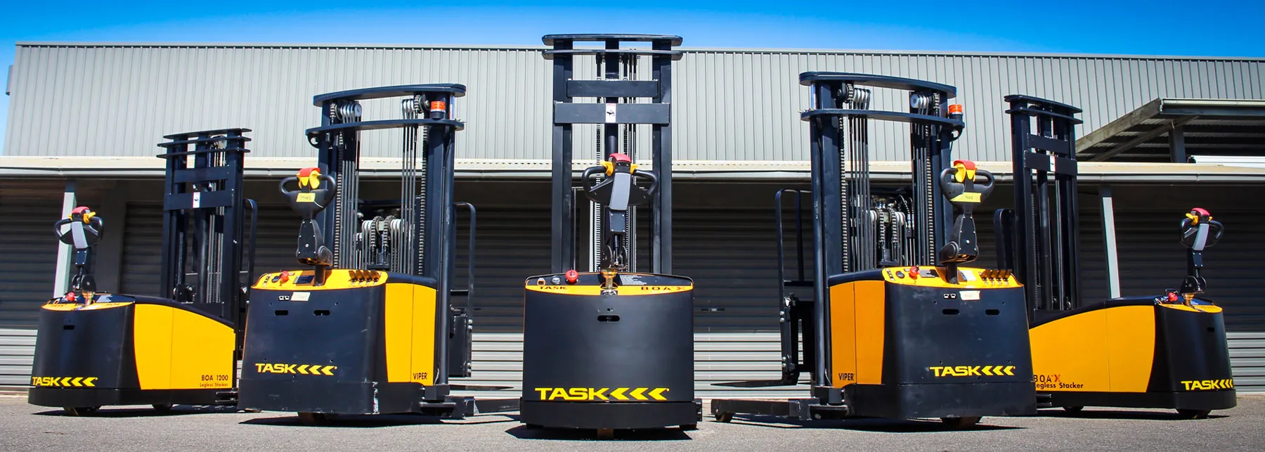 Range of TASK Boa and TASK Viper lift trucks.
