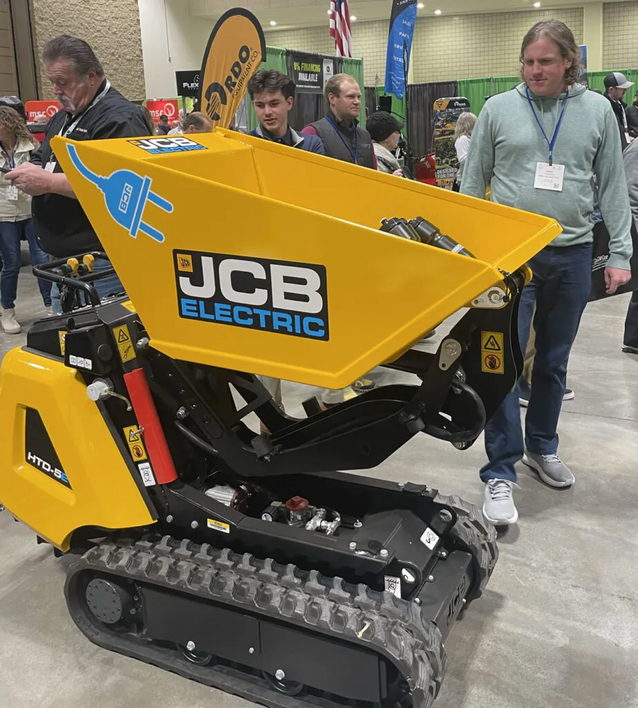 JCB Electric Dumpster at Northern Green 2025 Trade Show.
