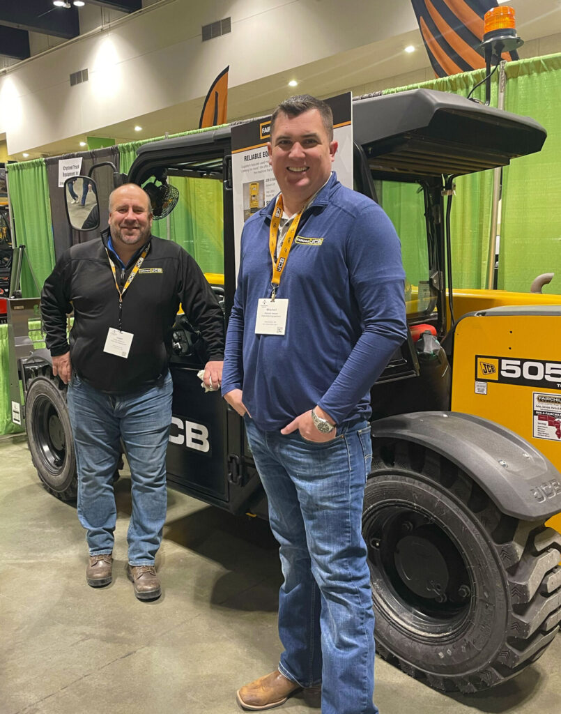 Some of Fairchild Equipment's JCB team members at the 2025 Northern Green expo.