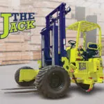 Donkey The Jack Hydrostatic Truck-Mounted forklift in lumber yard.