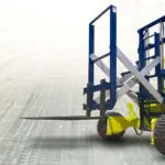 Donkey The Jack Hydrostatic Truck-Mounted forklift with raised mast.