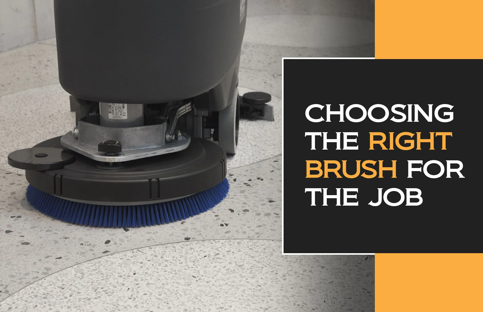 Advance SC500 scrubber with text "Choosing the right brush for the job".