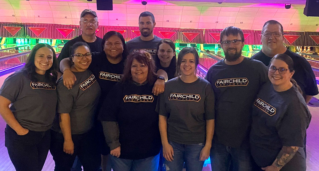 Fairchild Equipment team members at an annual bowl-a-thon charity event.