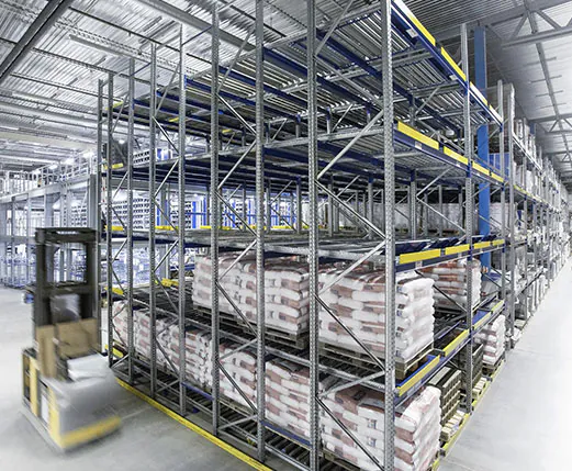gravity pallet flow racking.